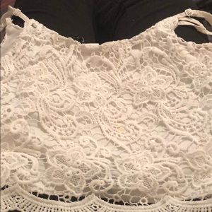 White lace chop top